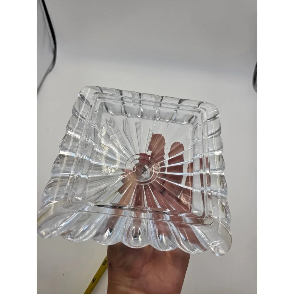 Shannon Crystal Designs of Ireland Pagoda Trinket Box Candy Dish Clear Glass Lid